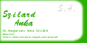 szilard anka business card